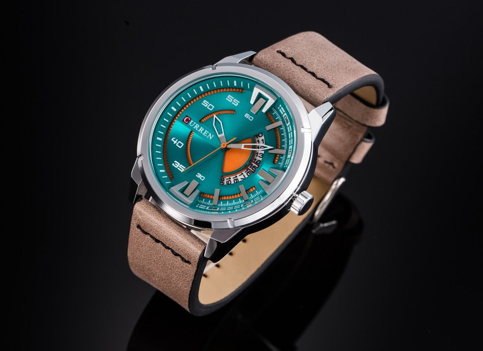 YSYH Creative Watches Casual Quartz Male Clock Display Date Leather Strap Men Wristwatch
