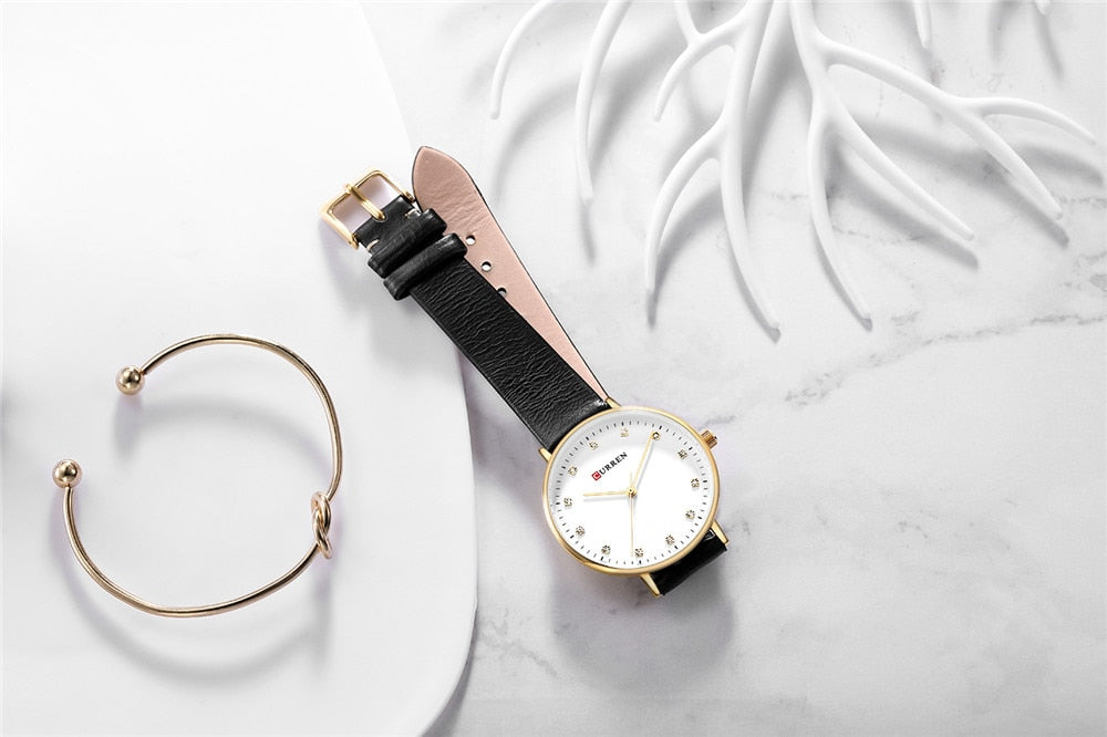 YSYH Fashion Leather Ladies Watches Analog Quartz Female Clock Luxury Women Rhinestone Watches Valentine Gifts