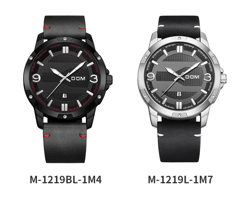 YSYH Men's Watch Waterproof Sports Casual Quartz Watch Men Leather Strap Luminous Pointer Multifunction Clock