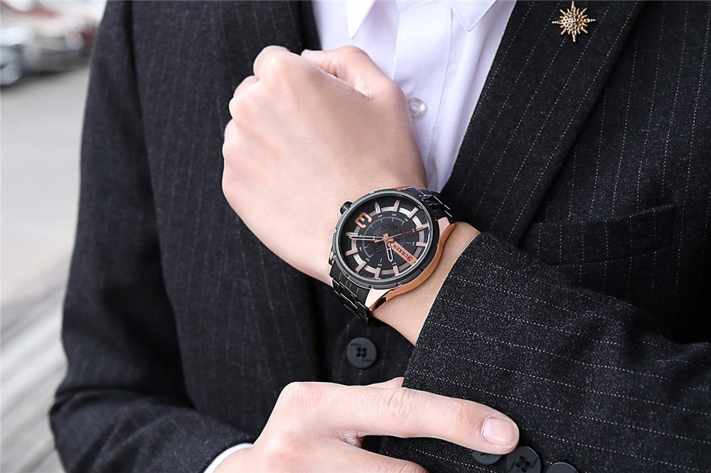 YSYH Gold Watches for Men Watch Business Men's Clock Fashion Quartz Stainless Steel Wrist watches Waterproof