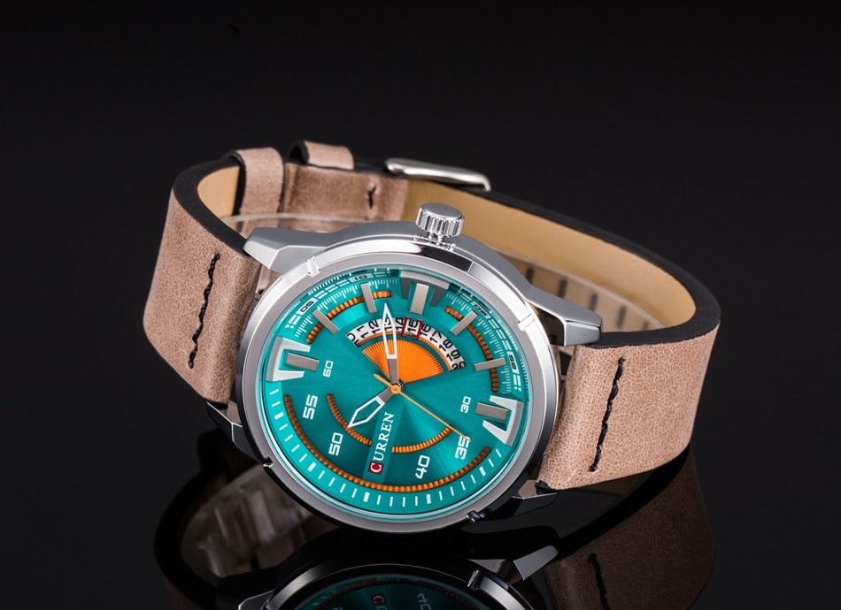 YSYH Creative Watches Casual Quartz Male Clock Display Date Leather Strap Men Wristwatch