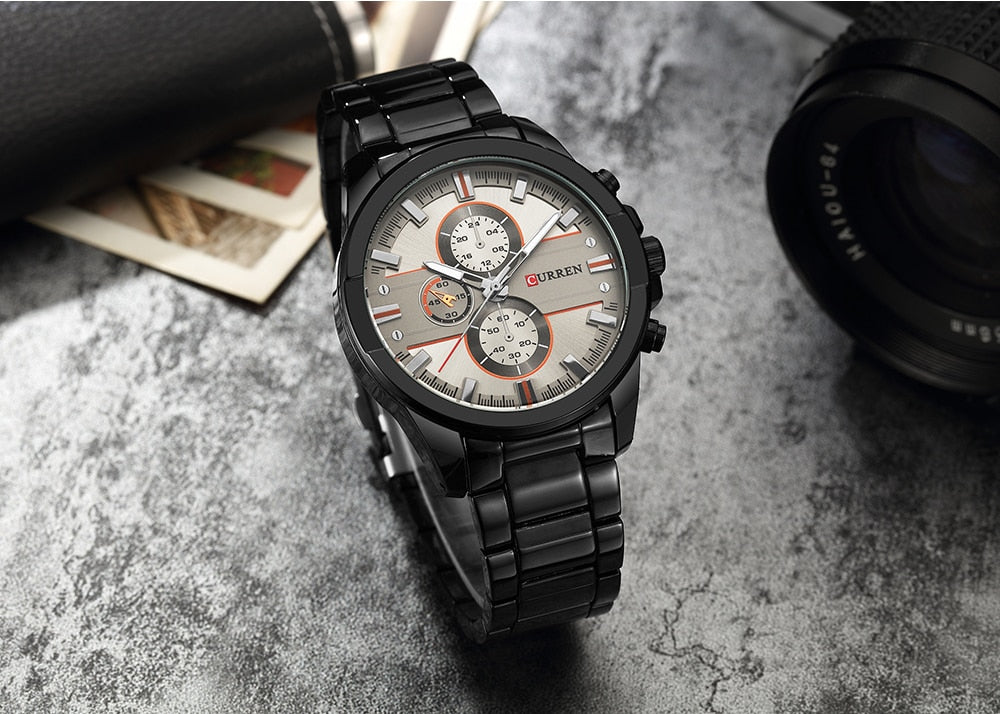YSYH Classic Stainless Steel Strap Watches Men Military Analog Quartz Wristwatch For Mens Clock Casual Male Watch