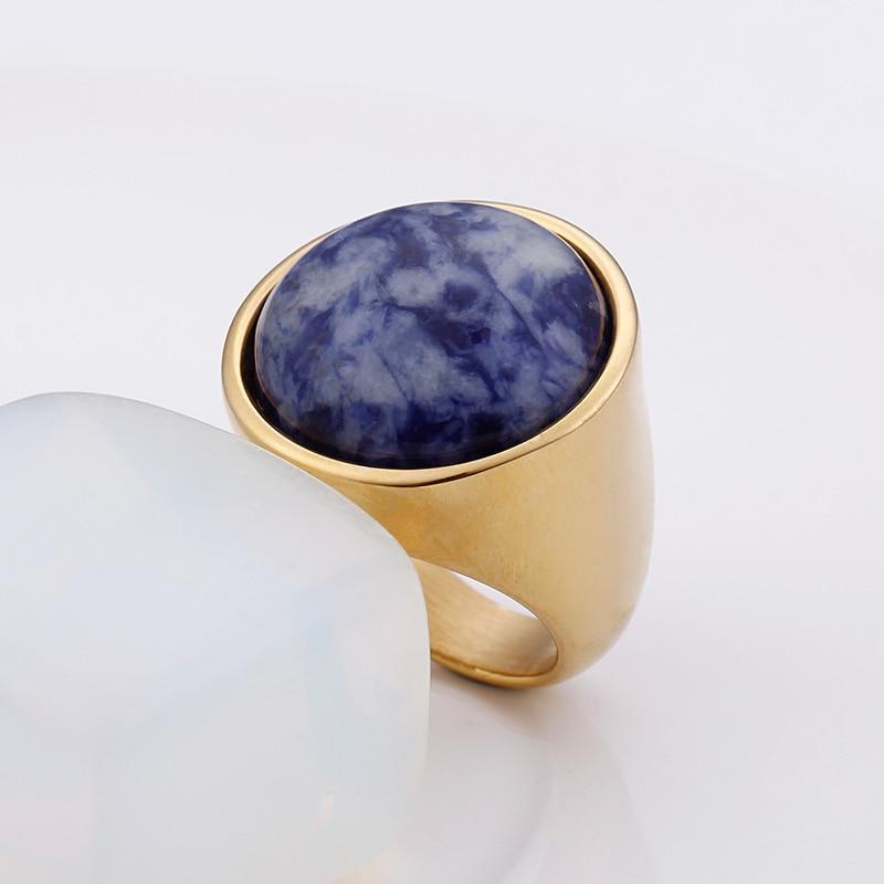 Rossny Crystal Rings Lady Marble Color Stone Rings Women Size 6-9 Antique Silver & Gold Wedding Rings Party Jewelry-Rings-Rossny