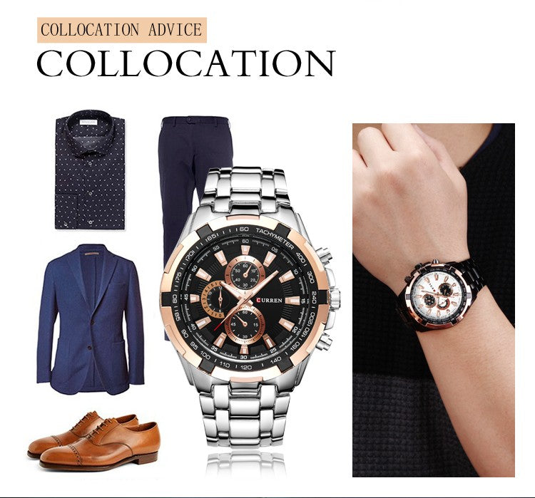 YSYH Watches Men Luxury &Casual Quartz Male Wristwatches Classic Analog Sports Steel Band Clock Relojes