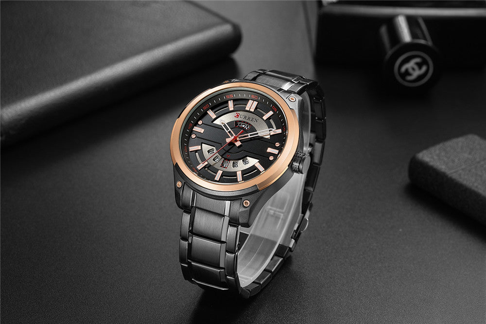 YSYH Calendar Watches Casual Sport Watch For Men 30M Water Resistant Stainless Steel Band Male Clock Luminous Wristwatches
