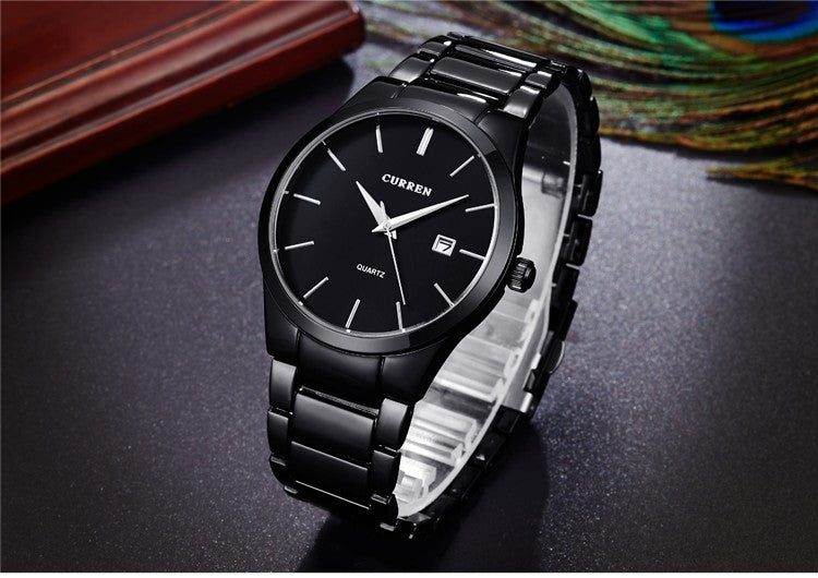 YSYH Luxury Classic Men Watches Display Date Quartz-watch Male Wristwatch Full Steel Clock