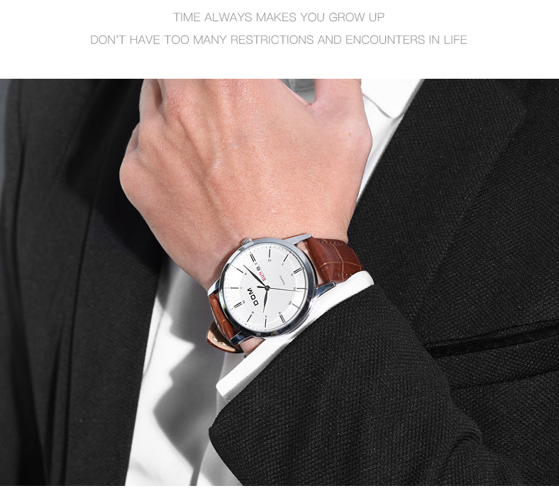 YSYH Men's Watches Ultra-thin Business Casual Leather Wrist Watch Calendar Display Waterproof Multi-function Quartz Clock