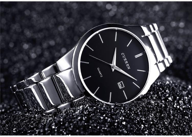 YSYH Luxury Classic Men Watches Display Date Quartz-watch Male Wristwatch Full Steel Clock