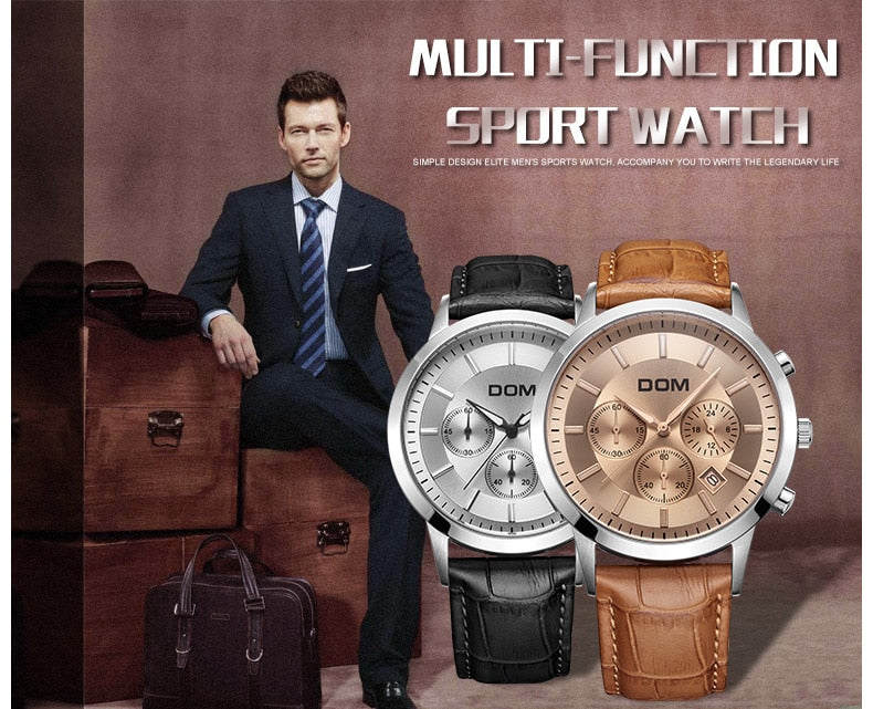 YSYH boutique men's multi-pointer waterproof sports watch Countdown Calendar display Sapphire Crystal Quartz Watch Men