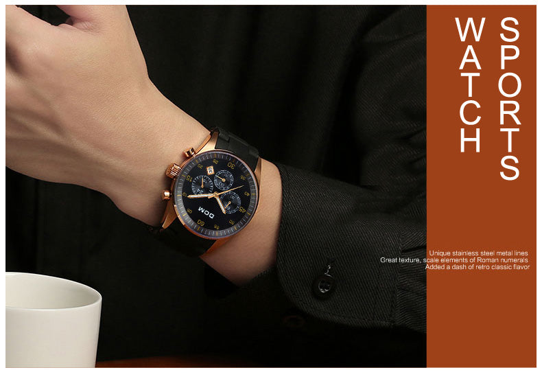 YSYH Men's Watch Calendar Week Show Waterproof Luminous Quartz Watch Men High Quality Movement Clock Gold
