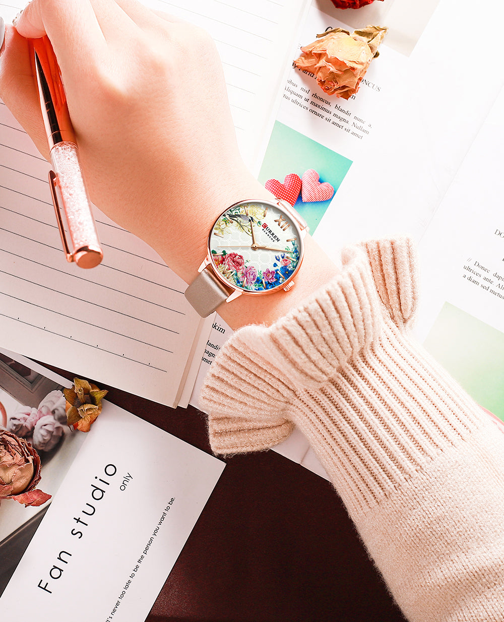 YSYH White Leather Watch for Women Watches Fashion Flower Quartz Wristwatch Female Clock Reloj Mujer Charms Ladies Gift