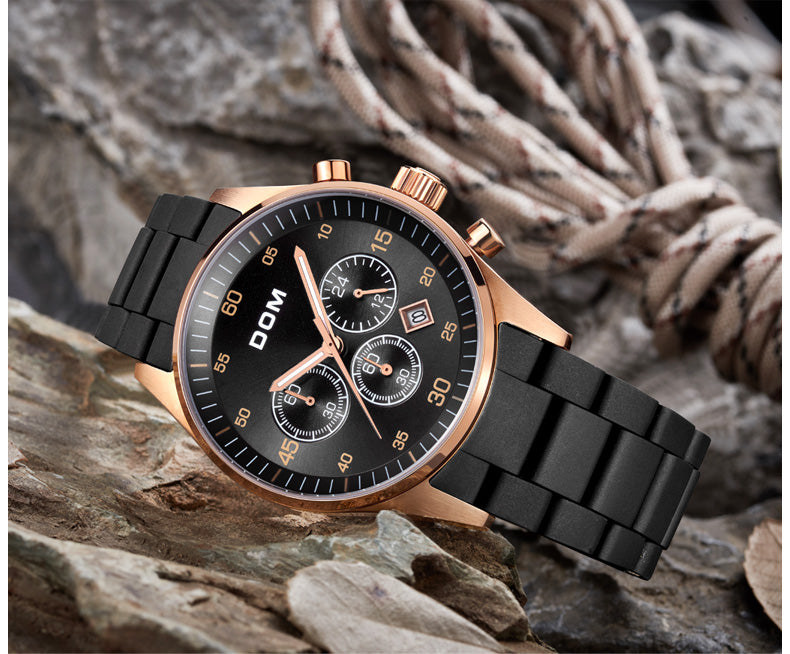 YSYH Men's Watch Calendar Week Show Waterproof Luminous Quartz Watch Men High Quality Movement Clock Gold