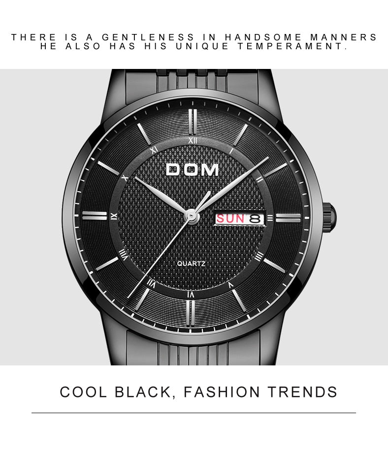 YSYH Men's Watches Ultra-thin Business Casual Leather Wrist Watch Calendar Display Waterproof Multi-function Quartz Clock