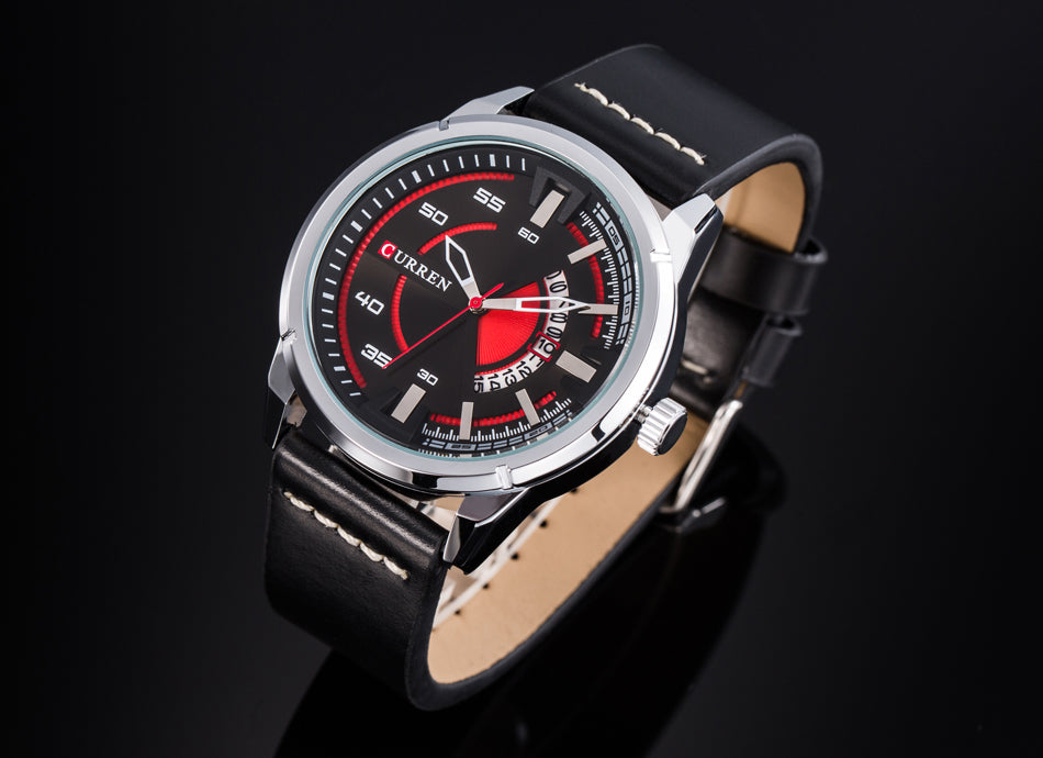 YSYH Creative Watches Casual Quartz Male Clock Display Date Leather Strap Men Wristwatch
