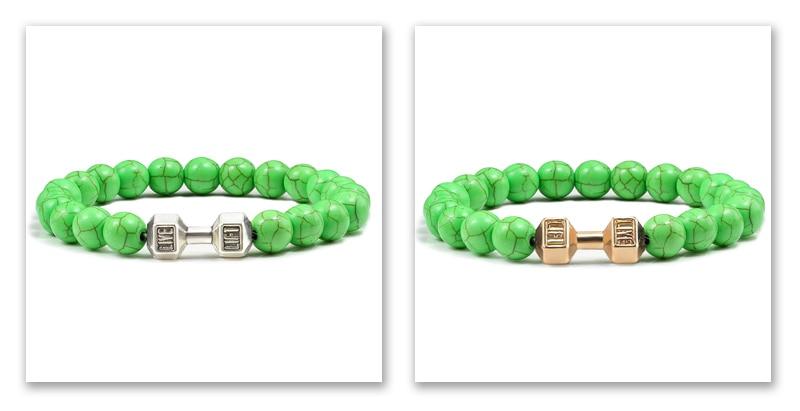 Turquoises Green Blue Beads Dumbbell Bracelets-Bracelet-Rossny