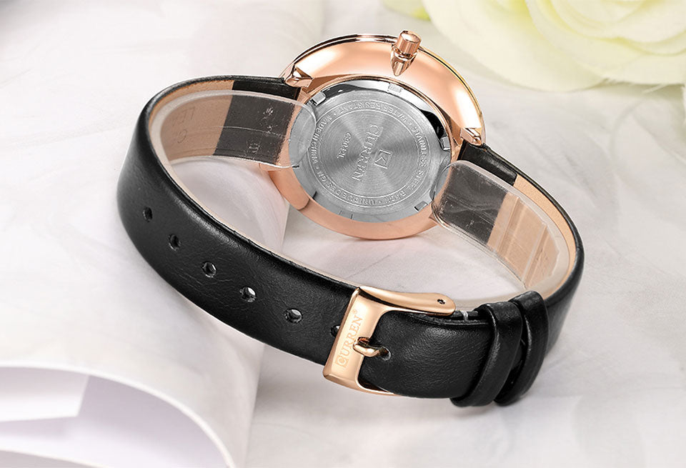YSYH Fashion Slim Quartz Watches Ladies Leather Strap Wristwatch Womens Watch Black Clock Female Casual Accessories Relojes