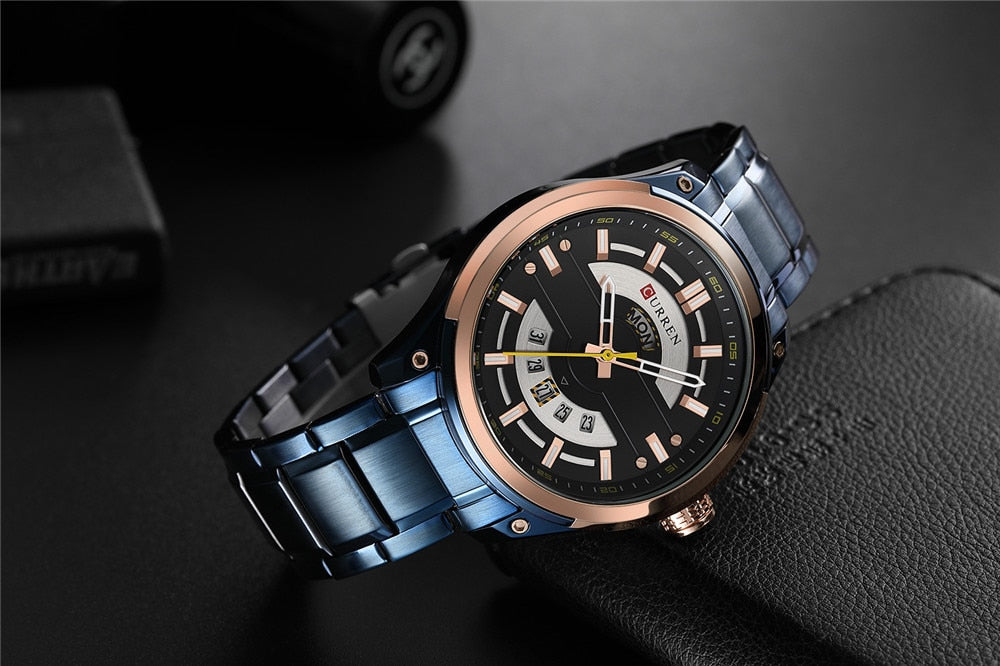 YSYH Calendar Watches Casual Sport Watch For Men 30M Water Resistant Stainless Steel Band Male Clock Luminous Wristwatches