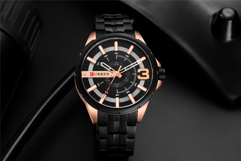 YSYH Gold Watches for Men Watch Business Men's Clock Fashion Quartz Stainless Steel Wrist watches Waterproof
