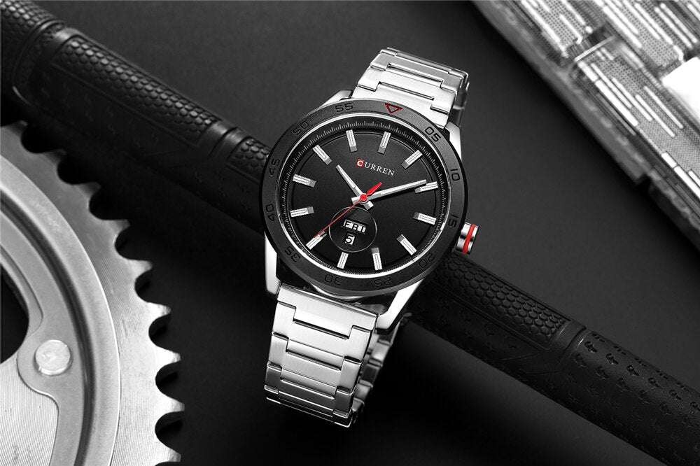 YSYH Luxury Watches Mens Casual Quartz Watch Male Clock Stainless Steel Band Waterproof Wristwatch with Week
