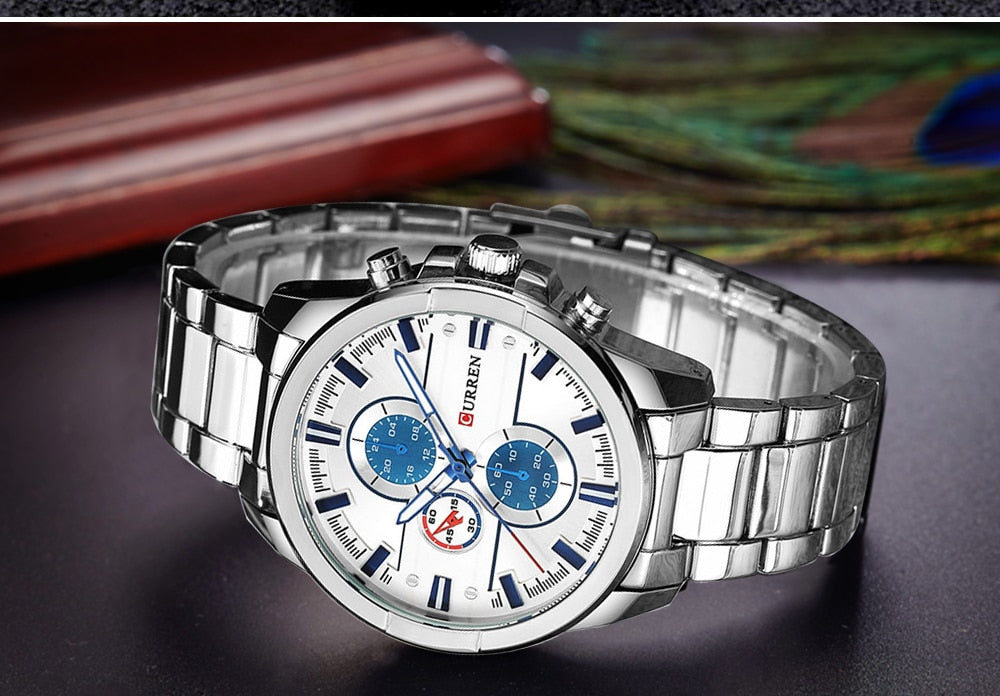 YSYH Classic Stainless Steel Strap Watches Men Military Analog Quartz Wristwatch For Mens Clock Casual Male Watch