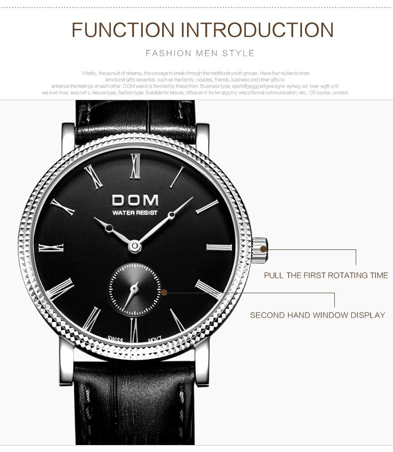YSYH Luxury Business Casual Watch Male Retro Style Independent Stopwatch High Quality Movement Quartz Qolok Men 6mm Ultra-thin