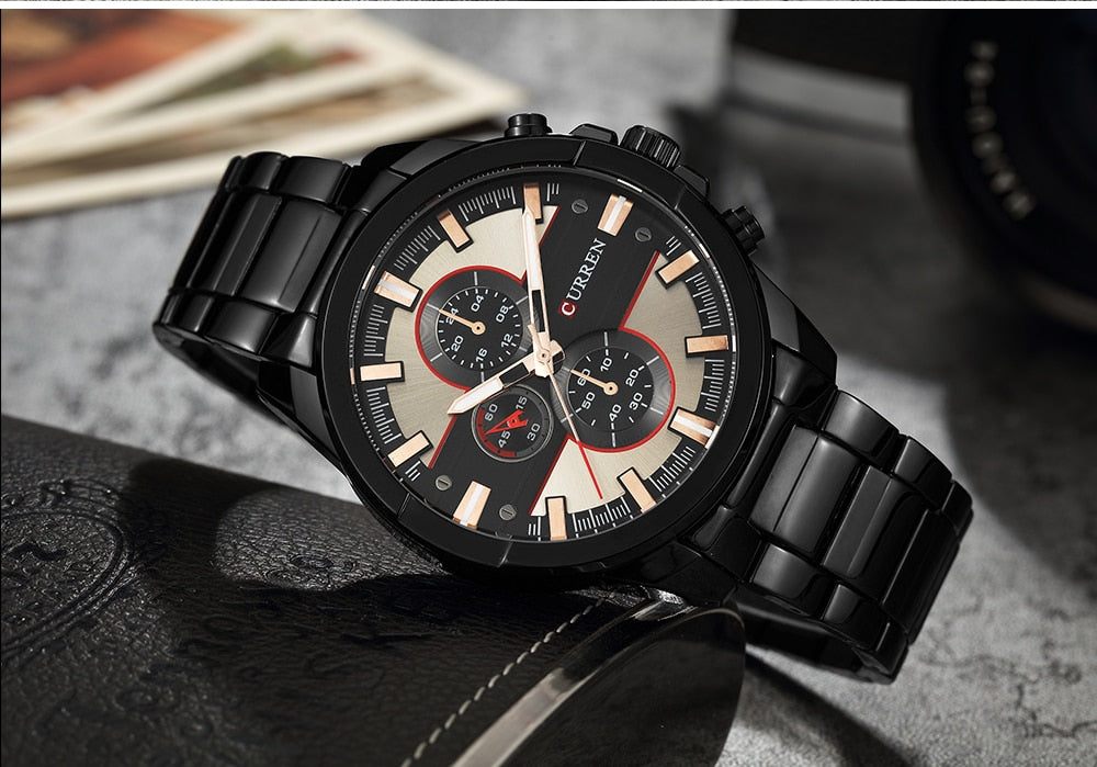 YSYH Classic Stainless Steel Strap Watches Men Military Analog Quartz Wristwatch For Mens Clock Casual Male Watch