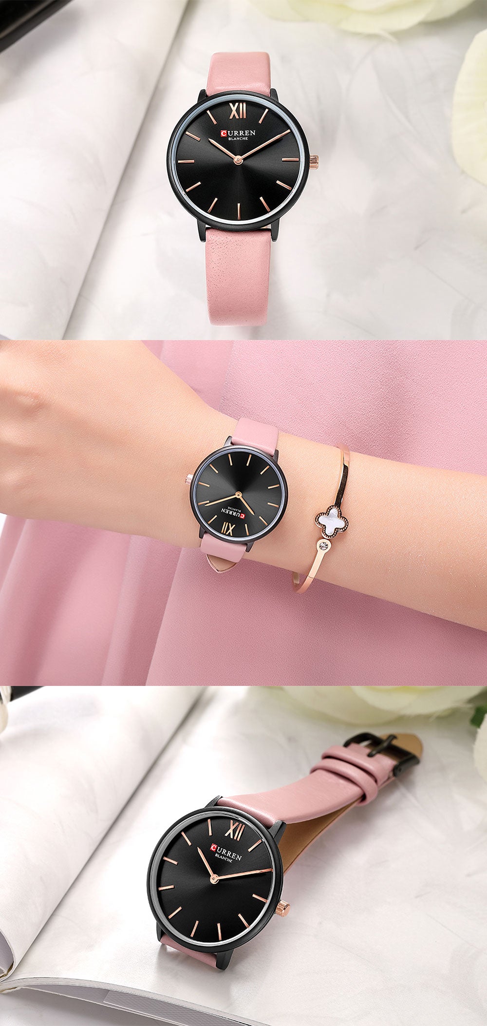 YSYH Women Watches Pink Analog Quartz Clock Female Casual Ladies Wrist Watch Soft Leather Strap Watch relogios feminino