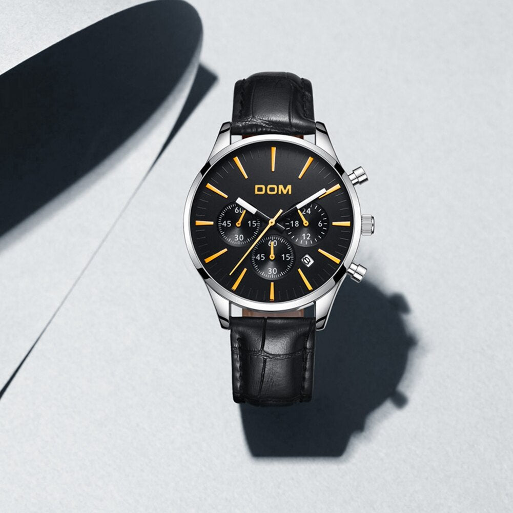 YSYH Luxury Men's Black Watch Casual Watches Man Waterproof Sports Quartz Wrist Watch Male Fashion Clock Relojes Hombre