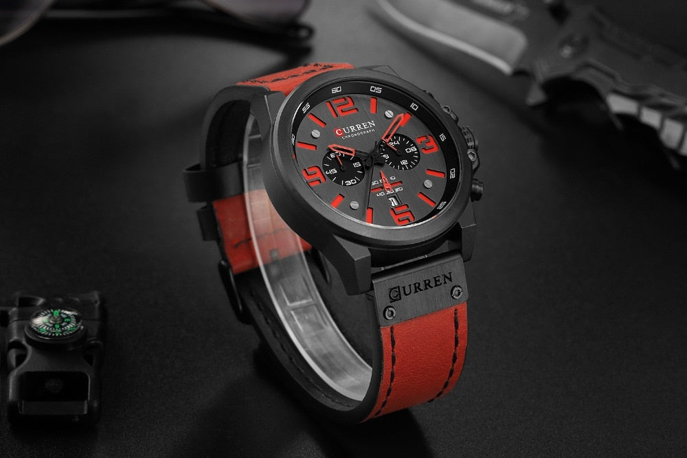 YSYH Classic Black White Chronograph Watch Men's Watches Casual Quartz Wristwatch Male Clock