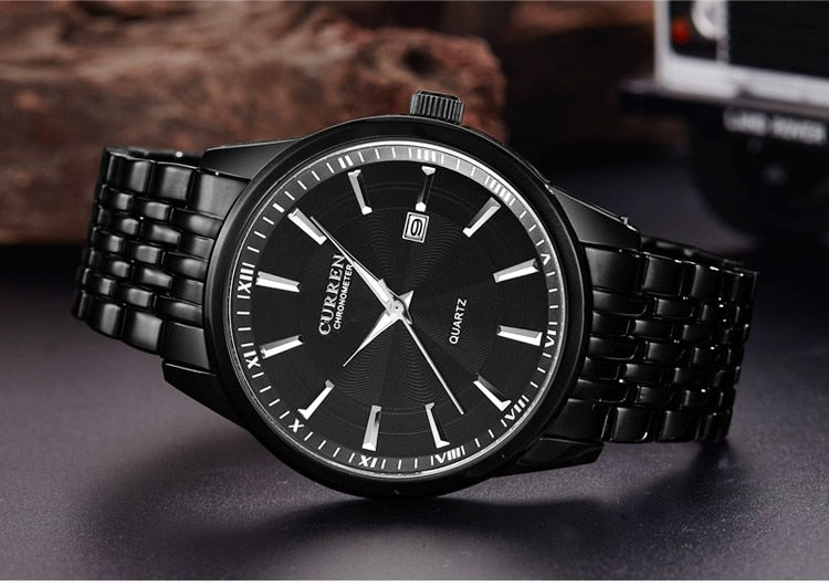 YSYH New Watches Fashion Simple style Calendar Casual Business Men Wristwatch Full Steel Quartz Male Clock Waterproof Watch