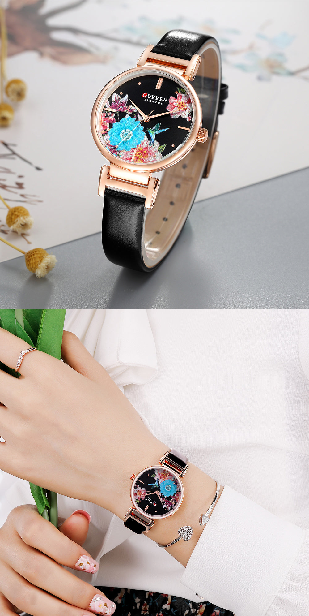 YSYH Leather Women Watch Summer Quartz Ladies Wristwatch Relojes Female Clock Fashion Flower Dial Reloj Mujer
