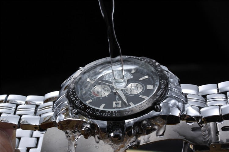 YSYH Full Stainless Steel Quartz Watches Mens Sport Wristwatch Waterproof Male Clock erkek saat Gifts