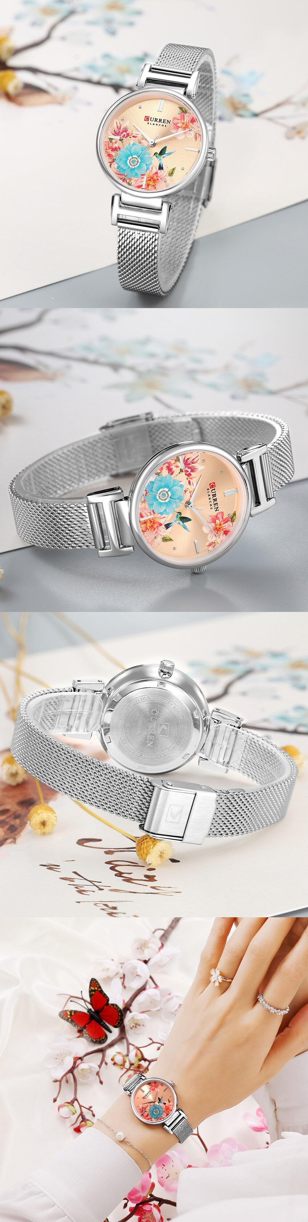 YSYH Leather Women Watch Summer Quartz Ladies Wristwatch Relojes Female Clock Fashion Flower Dial Reloj Mujer