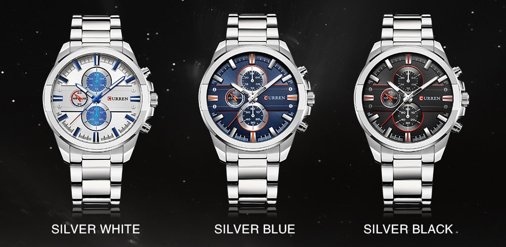 YSYH Luxury Casual Men Watches Military Quartz Male Wristwatch Stainless Steel Waterproof Montre Homme