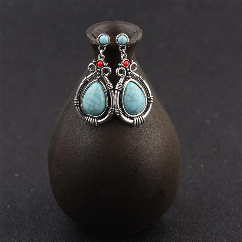 Turquoises Antique Dangles Earrings-Earrings-Rossny