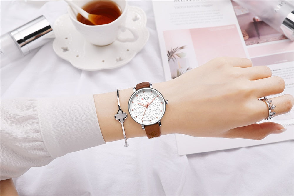 YSYH Women Watches Pink Leather Wristwatch with Rhinestone Ladies Clock Fashion Luxury Quartz Watch Relogio Feminino