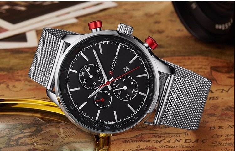 YSYH Brand Luxury Casual Sports Men Watches Stainless Steel Wristwatch Date Male Clock