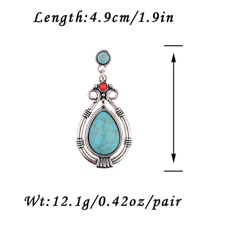 Turquoises Antique Dangles Earrings-Earrings-Rossny