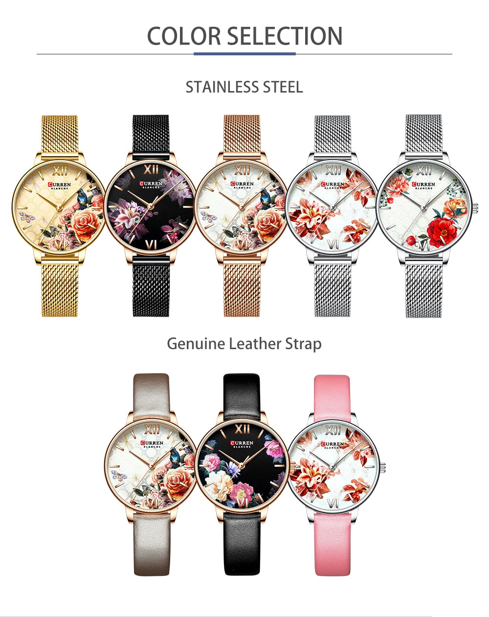 YSYH Beautiful Flower Design Watches Women Fashion Casual Leather Wristwatch Ladies Watch Female Clock Women's Quartz Watch