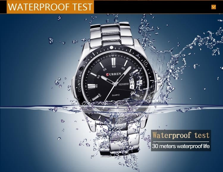 YSYH Men's Watches Luxury Fashion Business Quartz Wristwatch Full Steel Band Date Waterproof