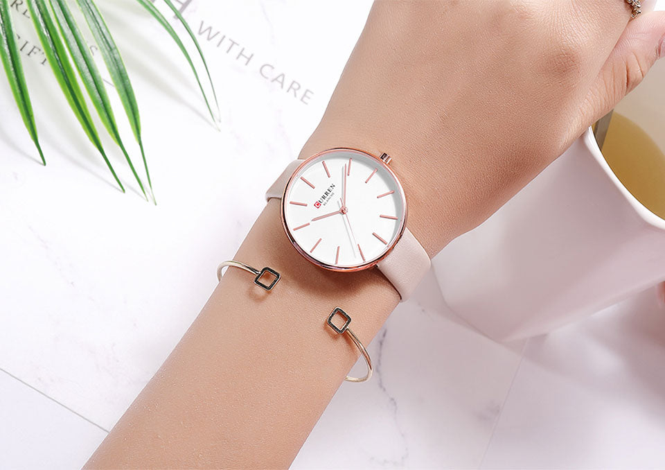 YSYH Simple Leather Analog Quartz Women's Watch Montre Femme Clock Dress Ladies Wrist Watches Female Fashion Casual Clock
