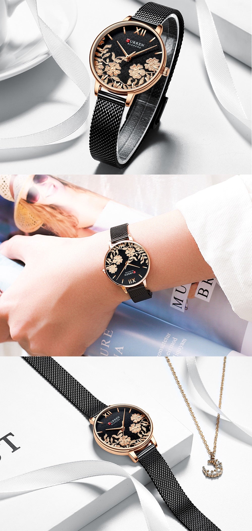 YSYH Leather Women Watches Beautiful Unique Design Dial Quartz Wristwatch Clock Female Fashion Dress Watch Montre femme