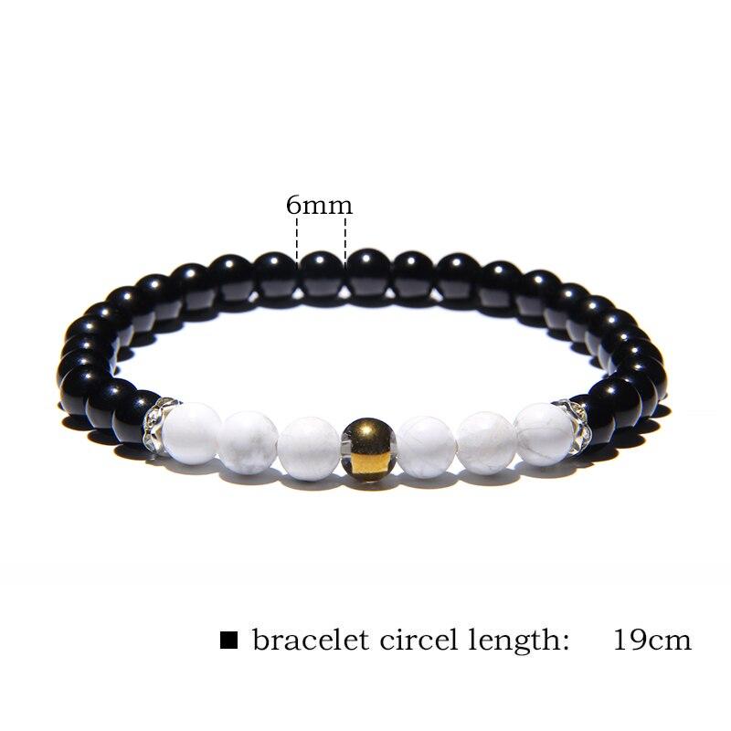 Black Onyx Stone Beaded Bracelet Turquoises Strand Bangle Buddha Jewelry-Bracelet-Rossny
