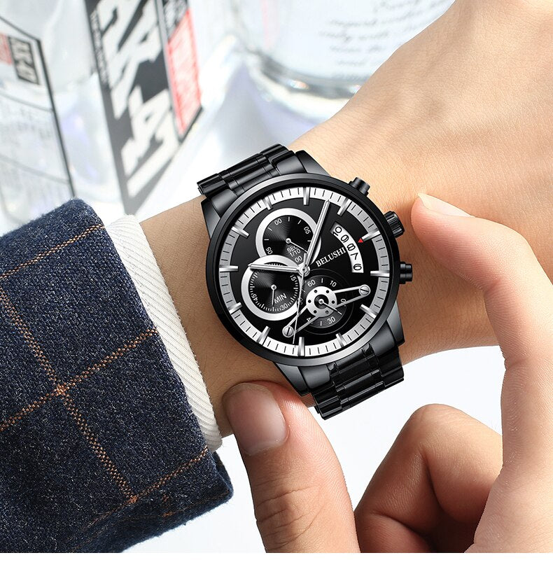 YSYH quartz watch men's gold business watch countdown calendar reloj hombre