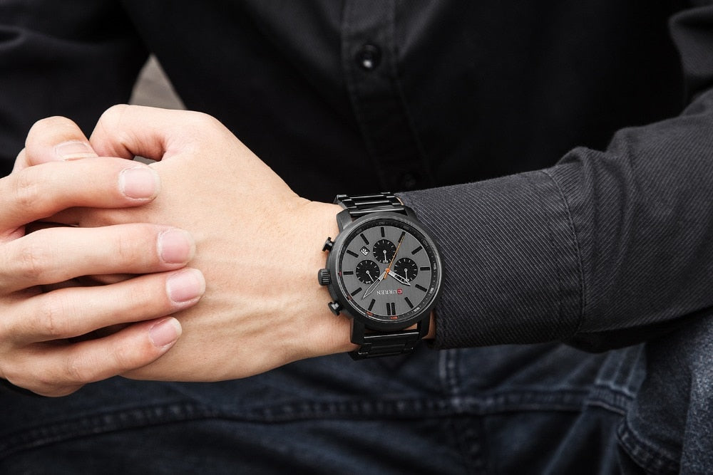 Luxury Brand Military Sport YSYH Stainless Steel Wristwatch For Man Chronograph Watch Date Male Clock