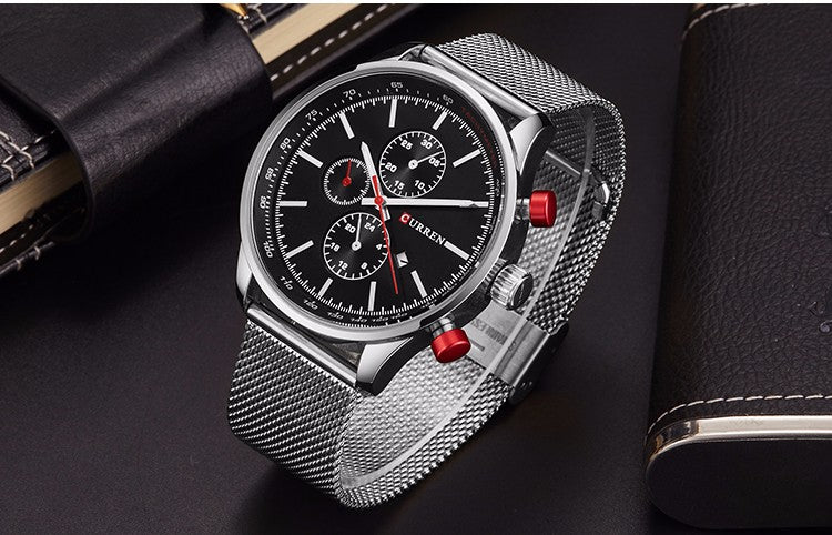 YSYH Brand Luxury Casual Sports Men Watches Stainless Steel Wristwatch Date Male Clock