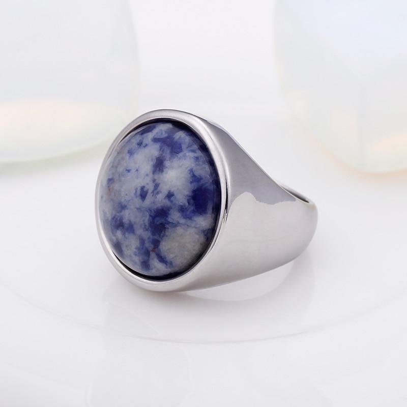 Rossny Crystal Rings Lady Marble Color Stone Rings Women Size 6-9 Antique Silver & Gold Wedding Rings Party Jewelry-Rings-Rossny