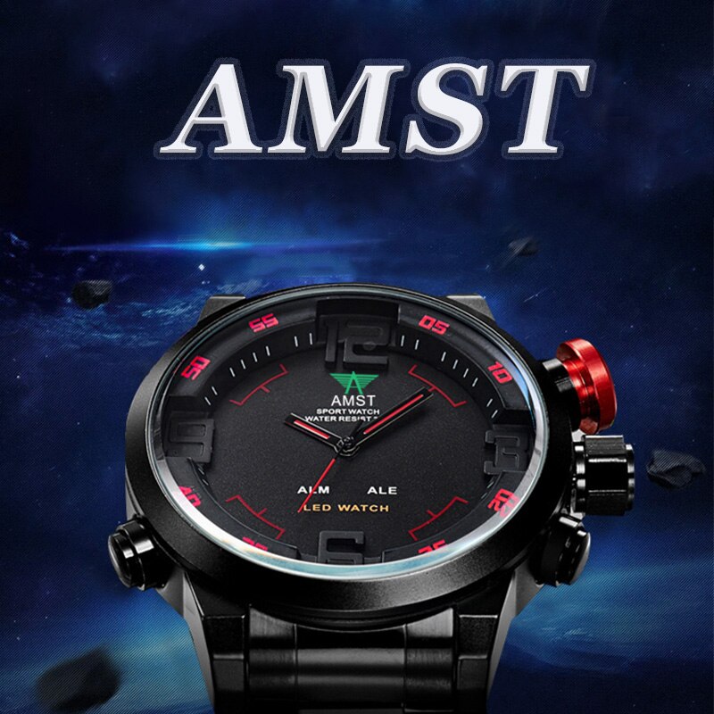 YSYH Men's G Style shock Watch LED Display Military Watch Men Double Display Watch 5Bars Waterproof Quartz Clock