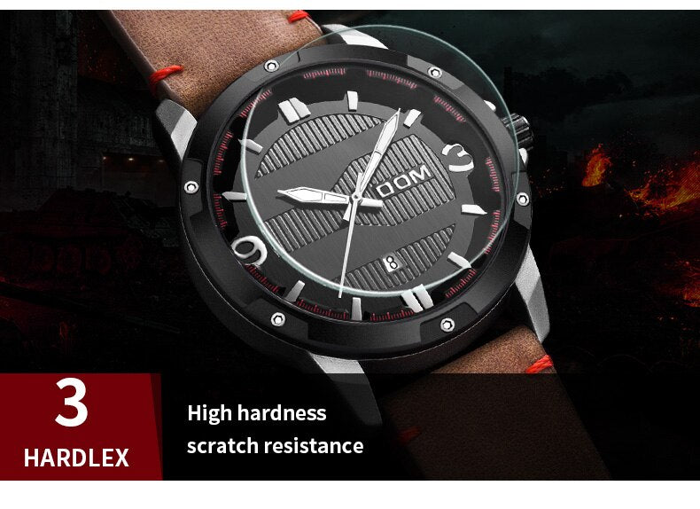 YSYH Men's Watch Waterproof Sports Casual Quartz Watch Men Leather Strap Luminous Pointer Multifunction Clock