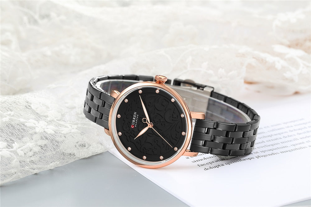 YSYH Women Watches Pink Leather Wristwatch with Rhinestone Ladies Clock Fashion Luxury Quartz Watch Relogio Feminino